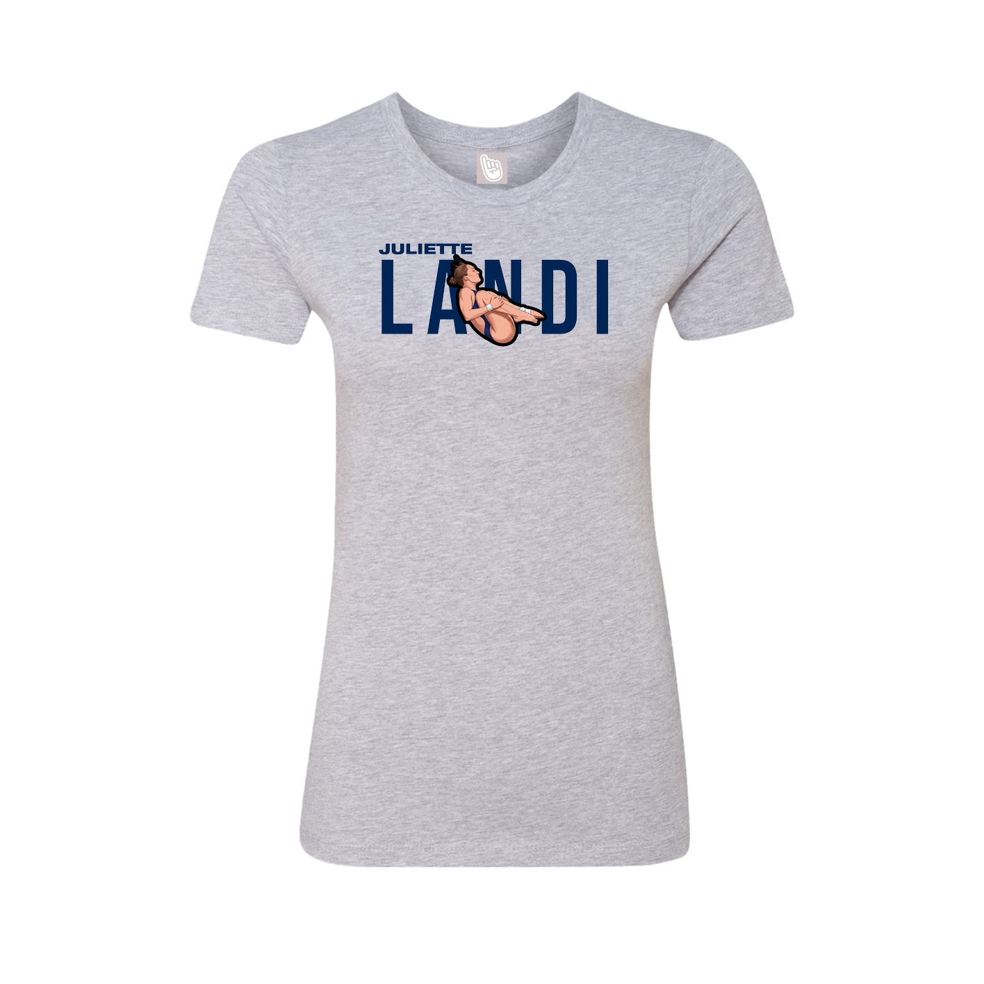 Fitted Women's Tee — Player Name in Grey