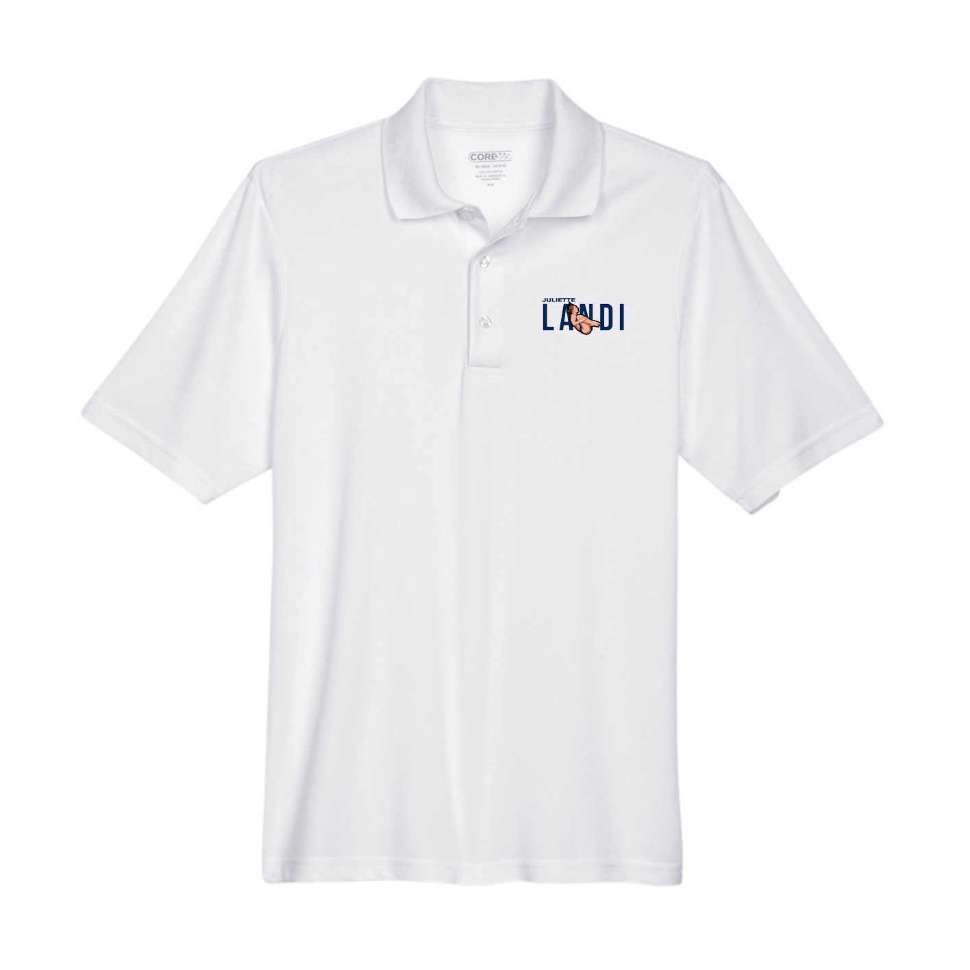 Performance Polo — Player Name in White