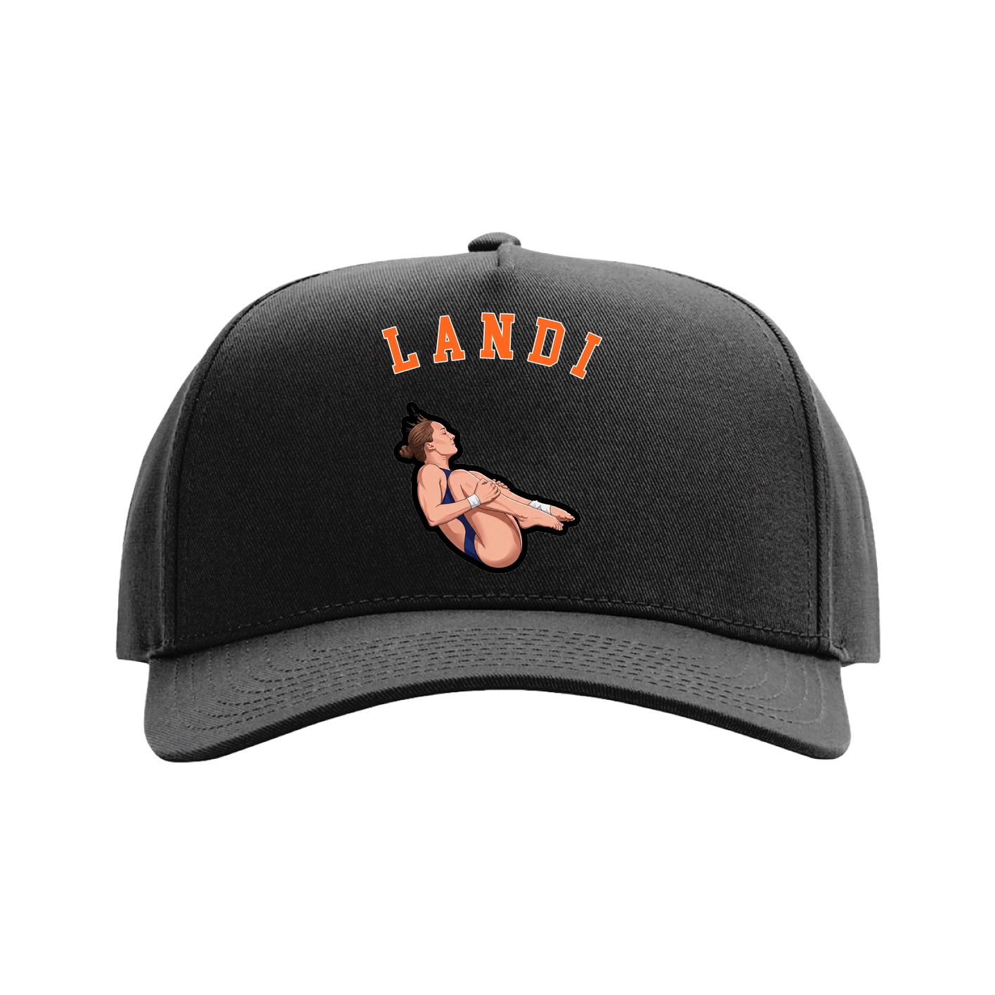 Full Fabric Five-Panel Champ Cap — Shirsey Arch in Black