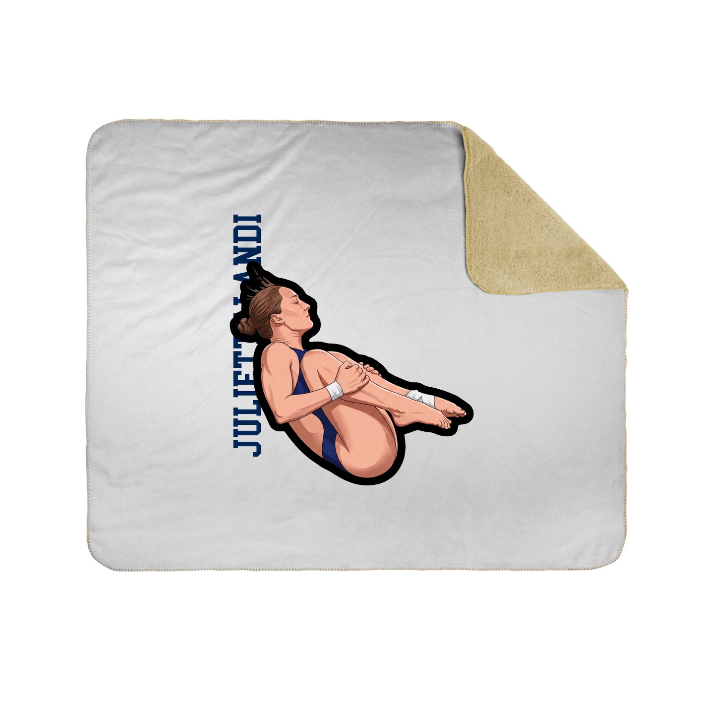 Throw Blanket — Name Vertical in White