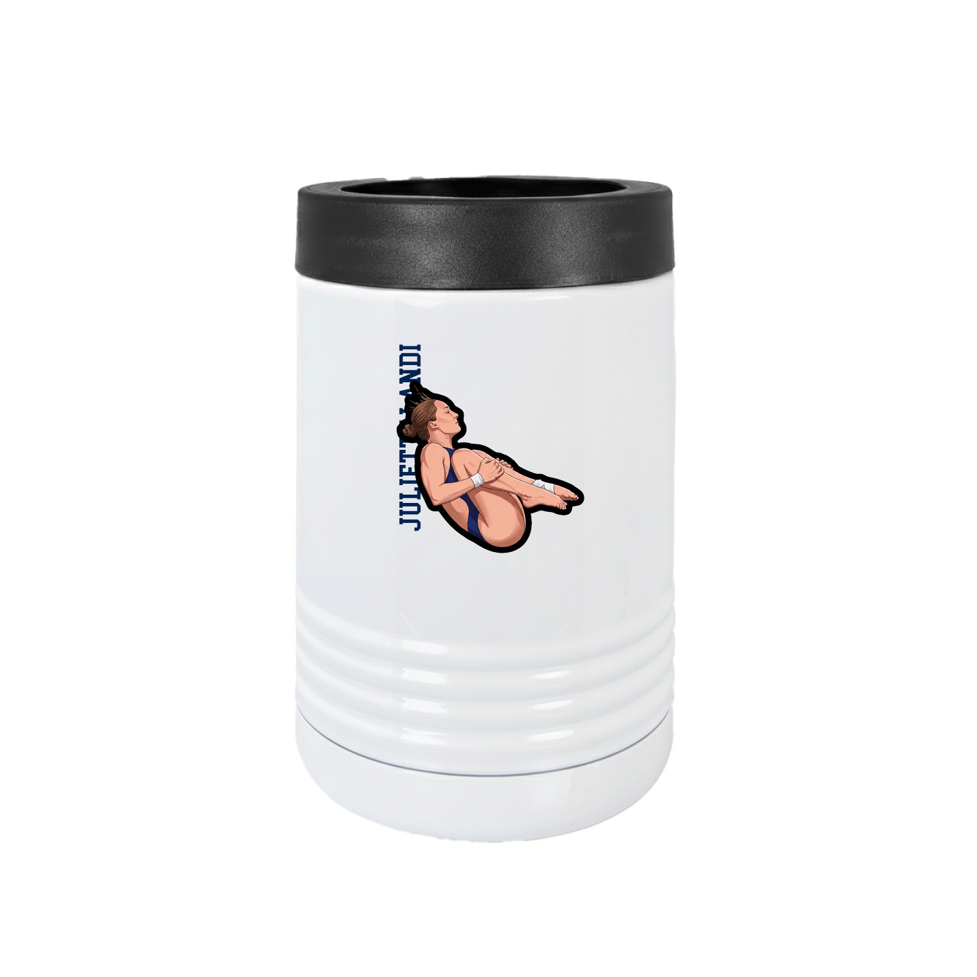 Beverage Holder — Name Vertical in White