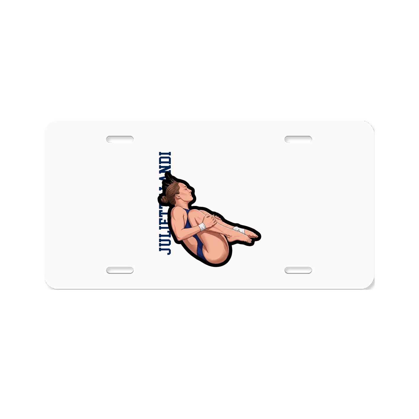 License Plate — Name Vertical in Classic