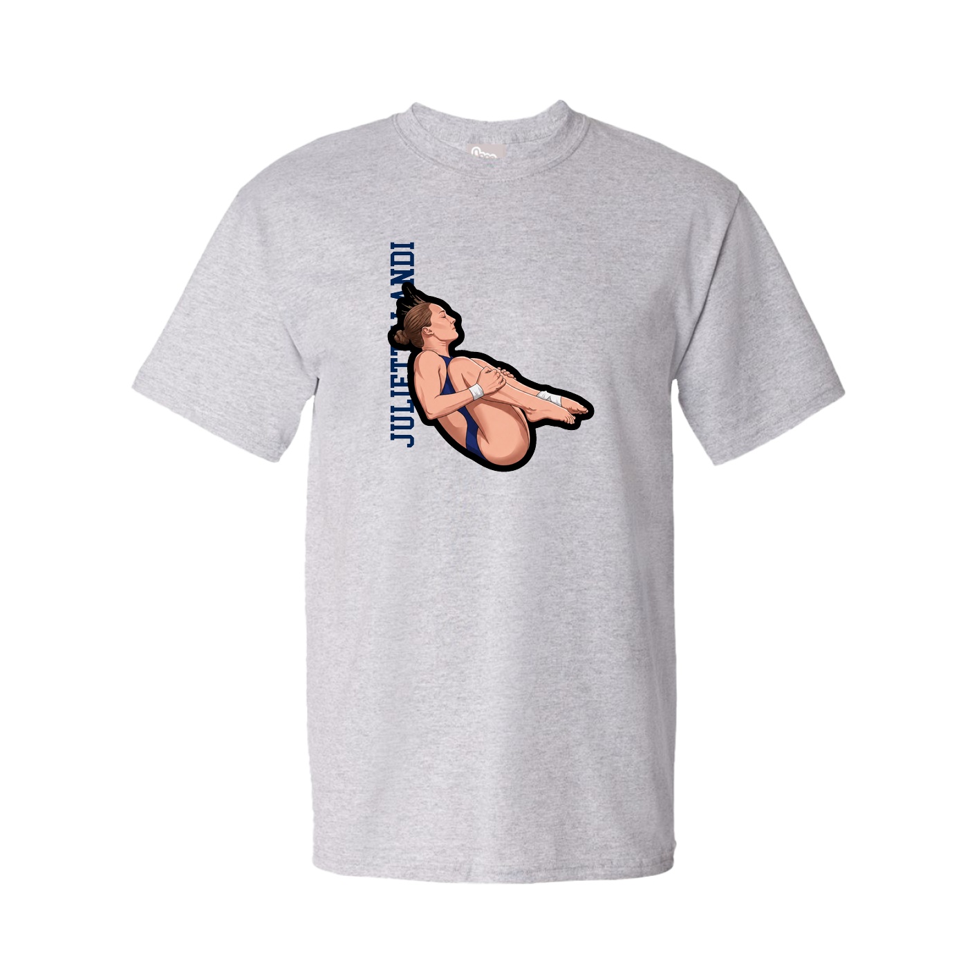 Tee — Name Vertical in Grey