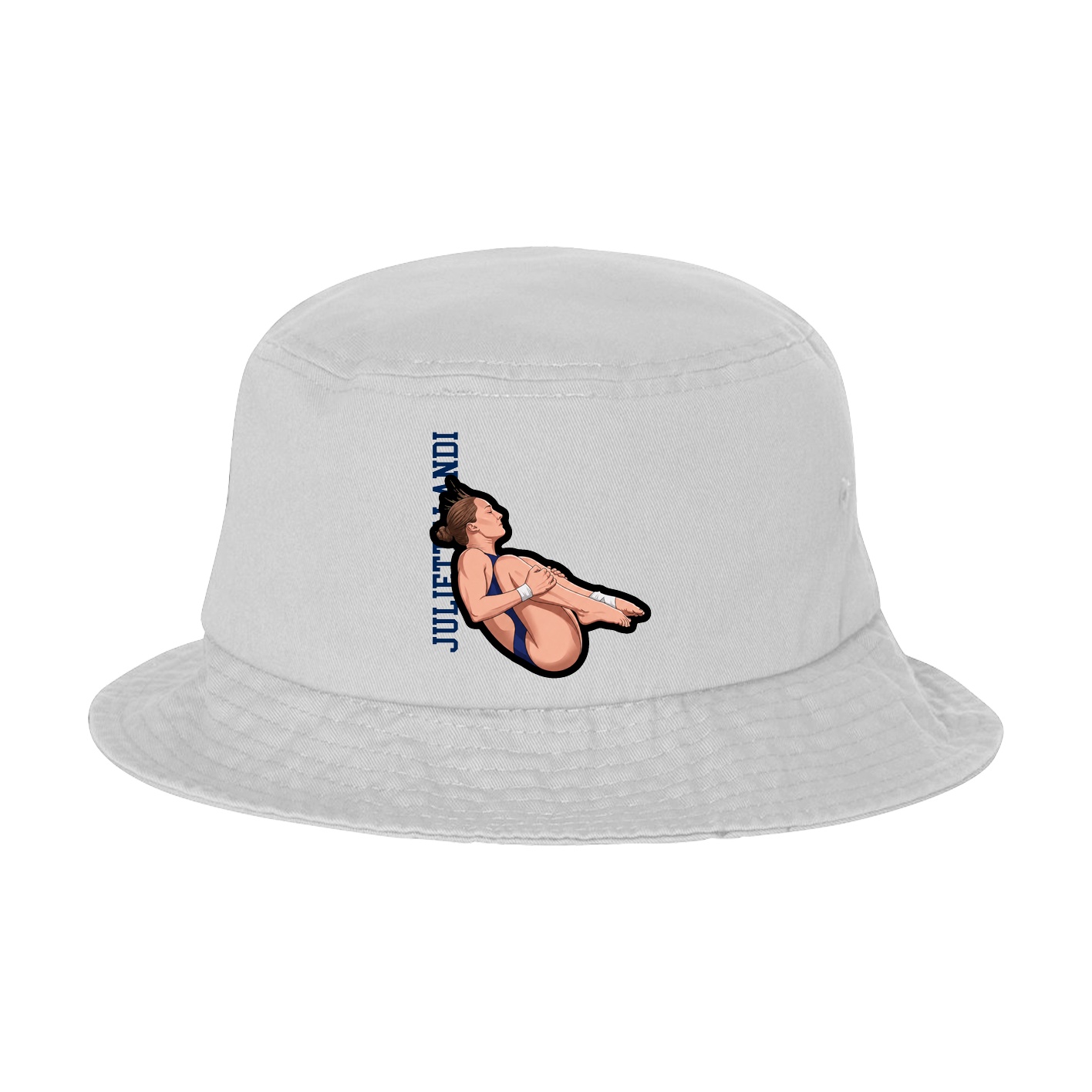 Bucket Cap — Name Vertical in White