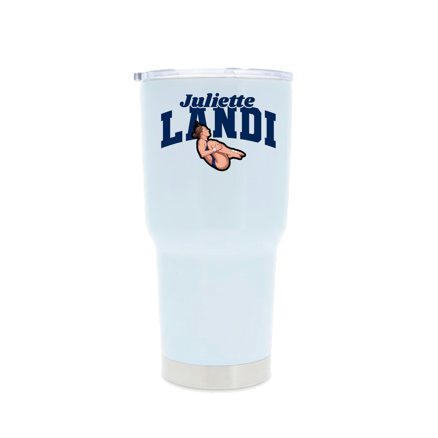 30oz Stainless Steel Tumbler — Signature Arch in White