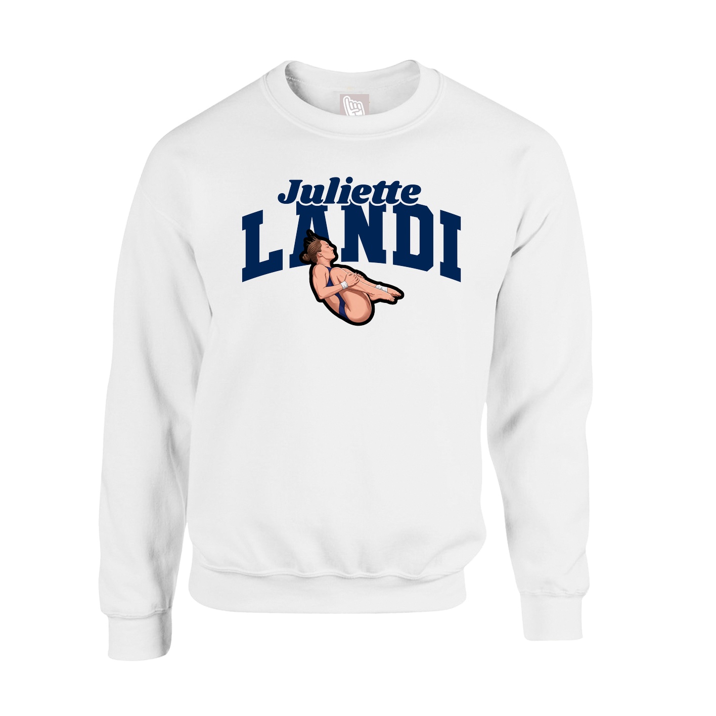 Fleece Crew — Signature Arch in White