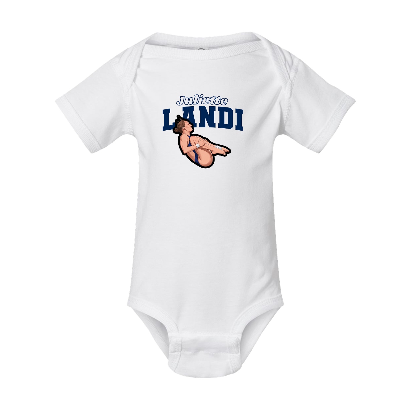 Baby Onesie — Name Arch in White