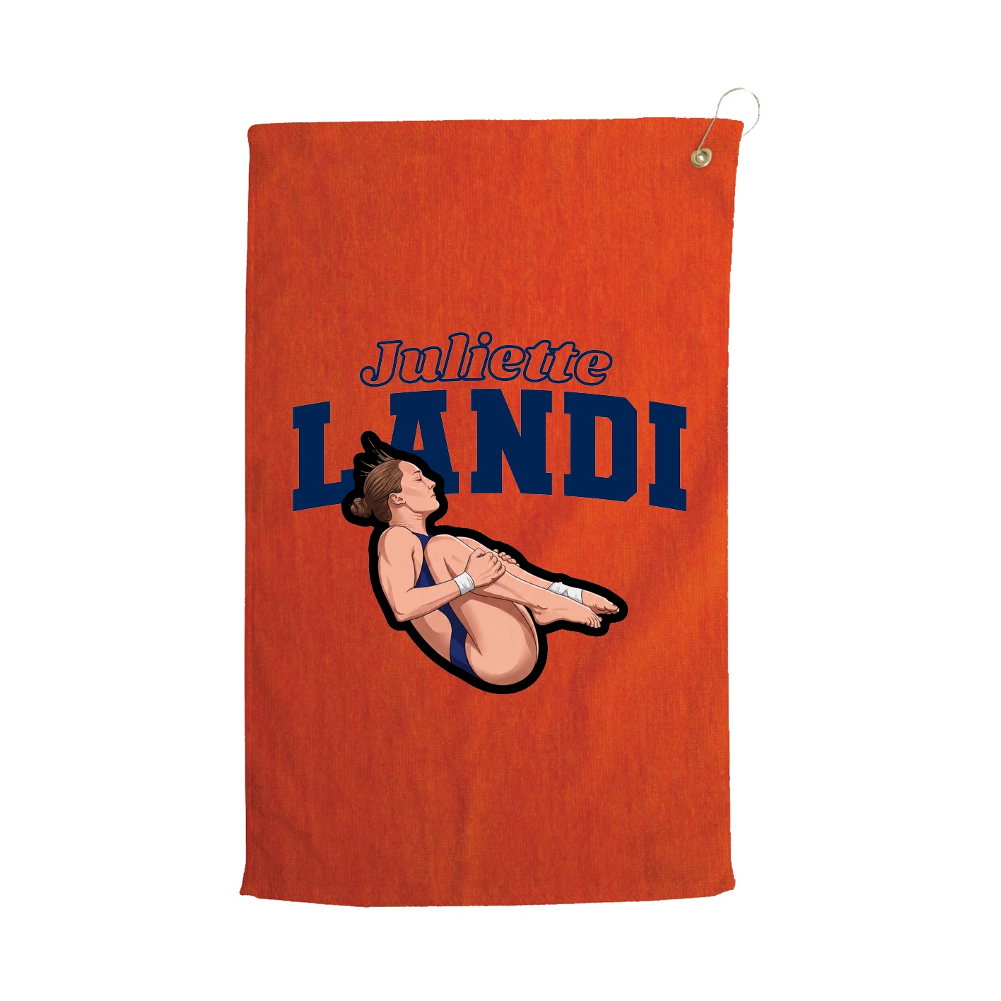 Golf Towel — Name Arch in Orange