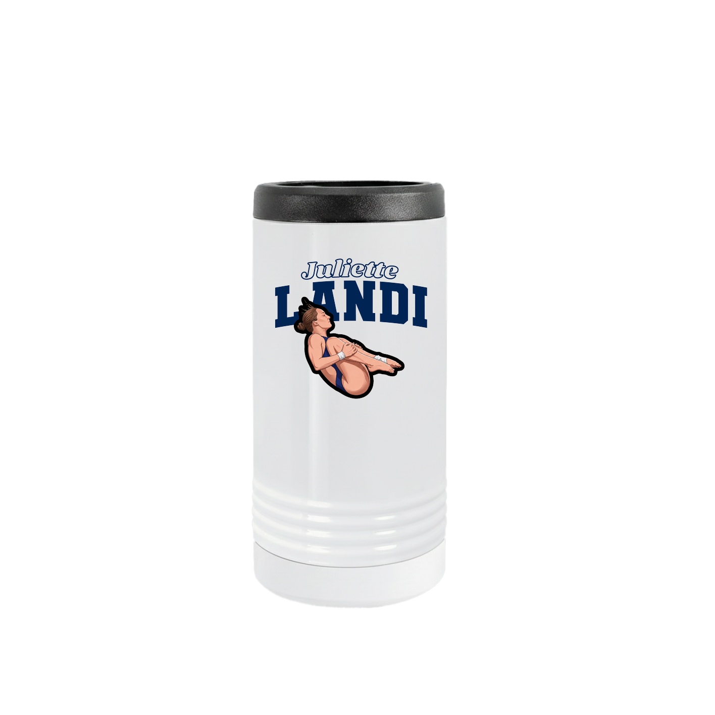 Slim Beverage Holder — Name Arch in White