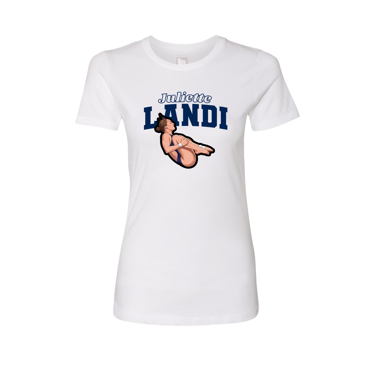 Fitted Women's Tee — Name Arch in White