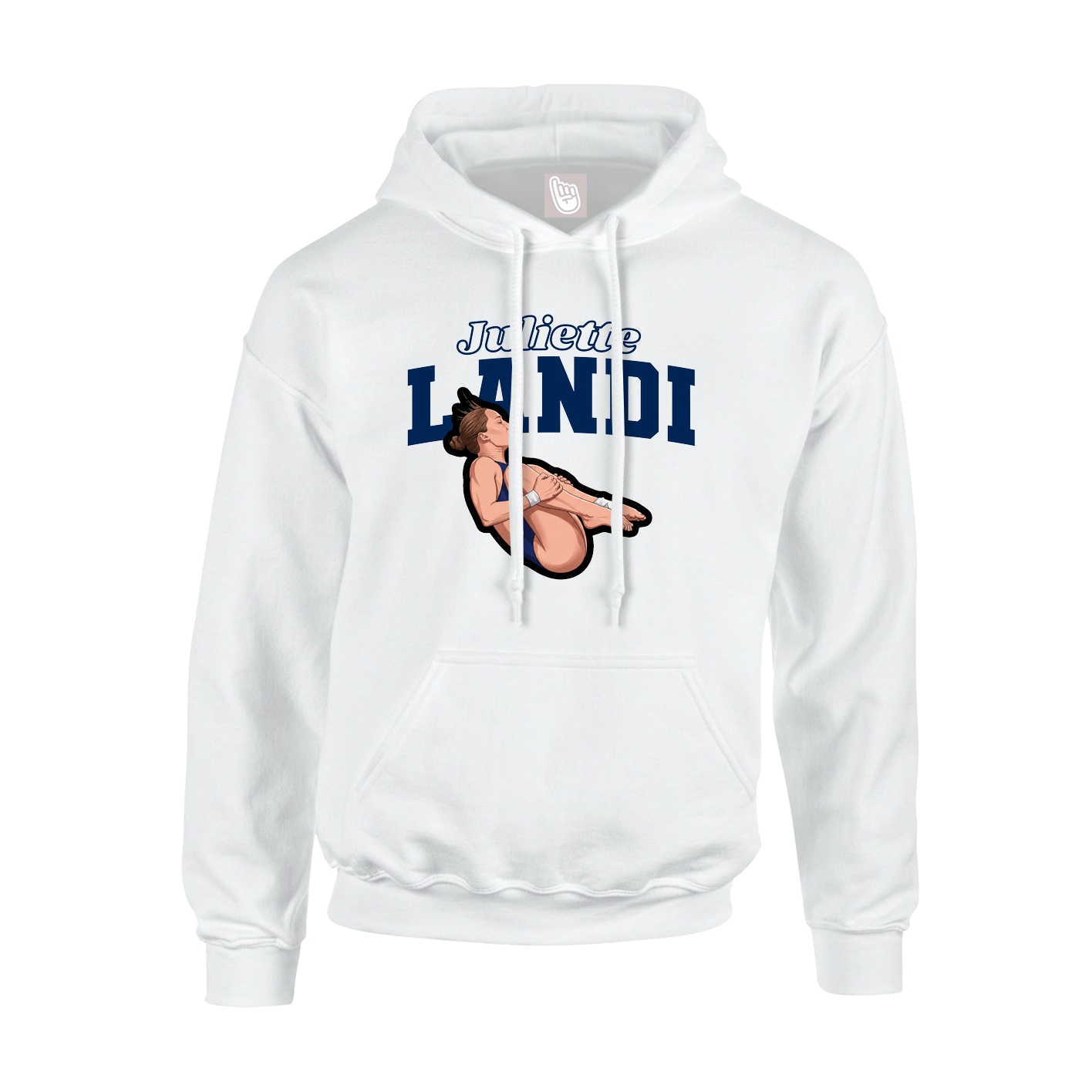 Youth Hoodie — Name Arch in White