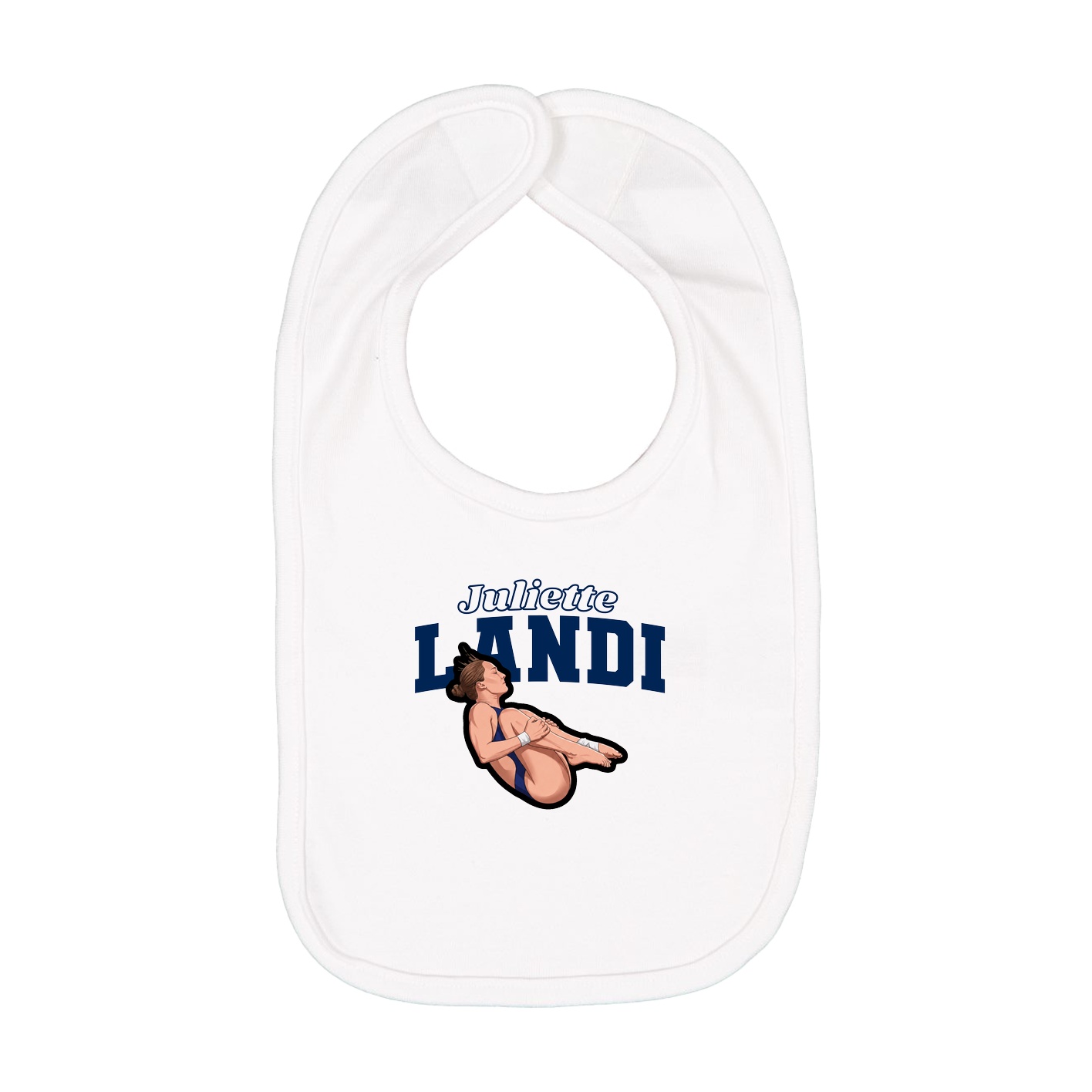 Infant Bib — Name Arch in White