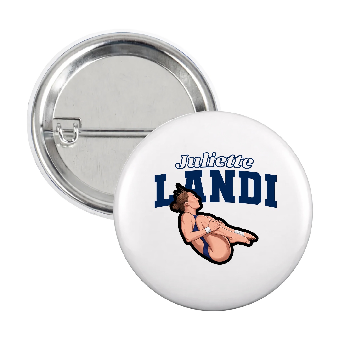 Game Day Button — Name Arch in White
