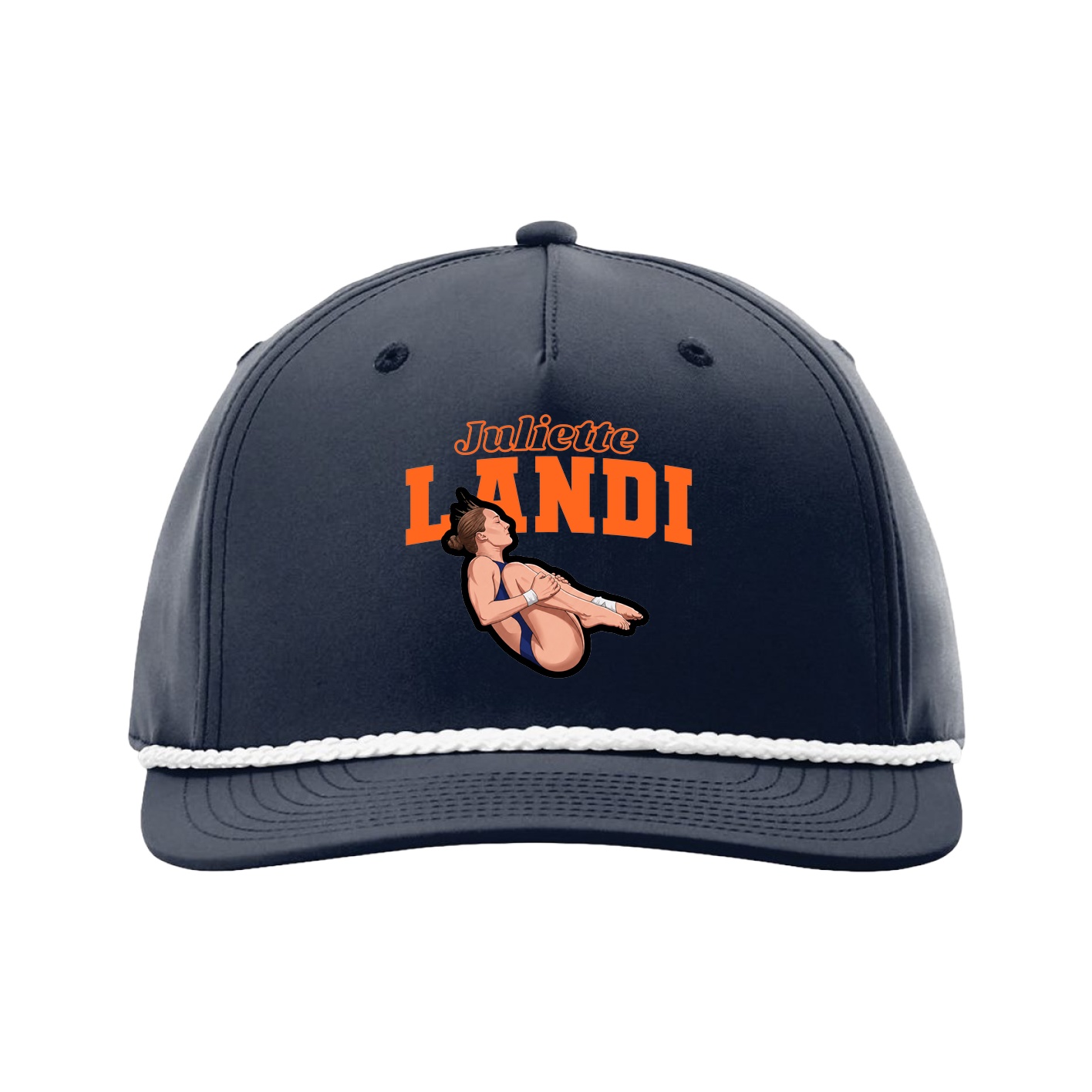Five-Panel Classic Rope Cap — Name Arch in Navy