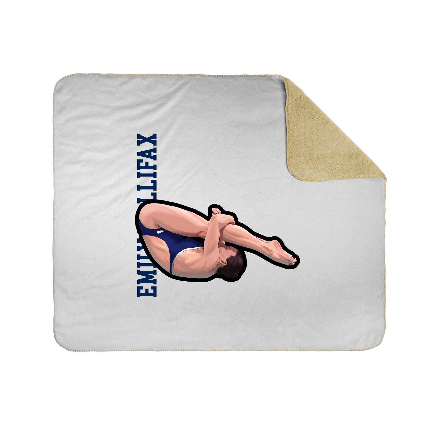 Throw Blanket — Name Vertical in White