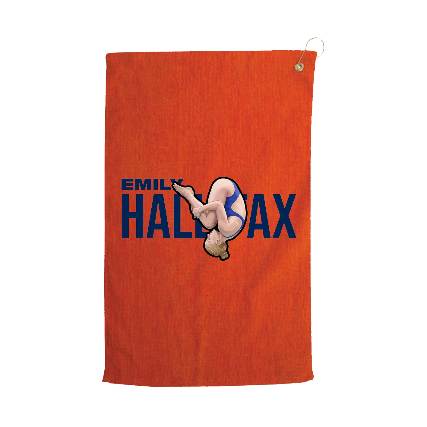 Golf Towel — Player Name in Orange