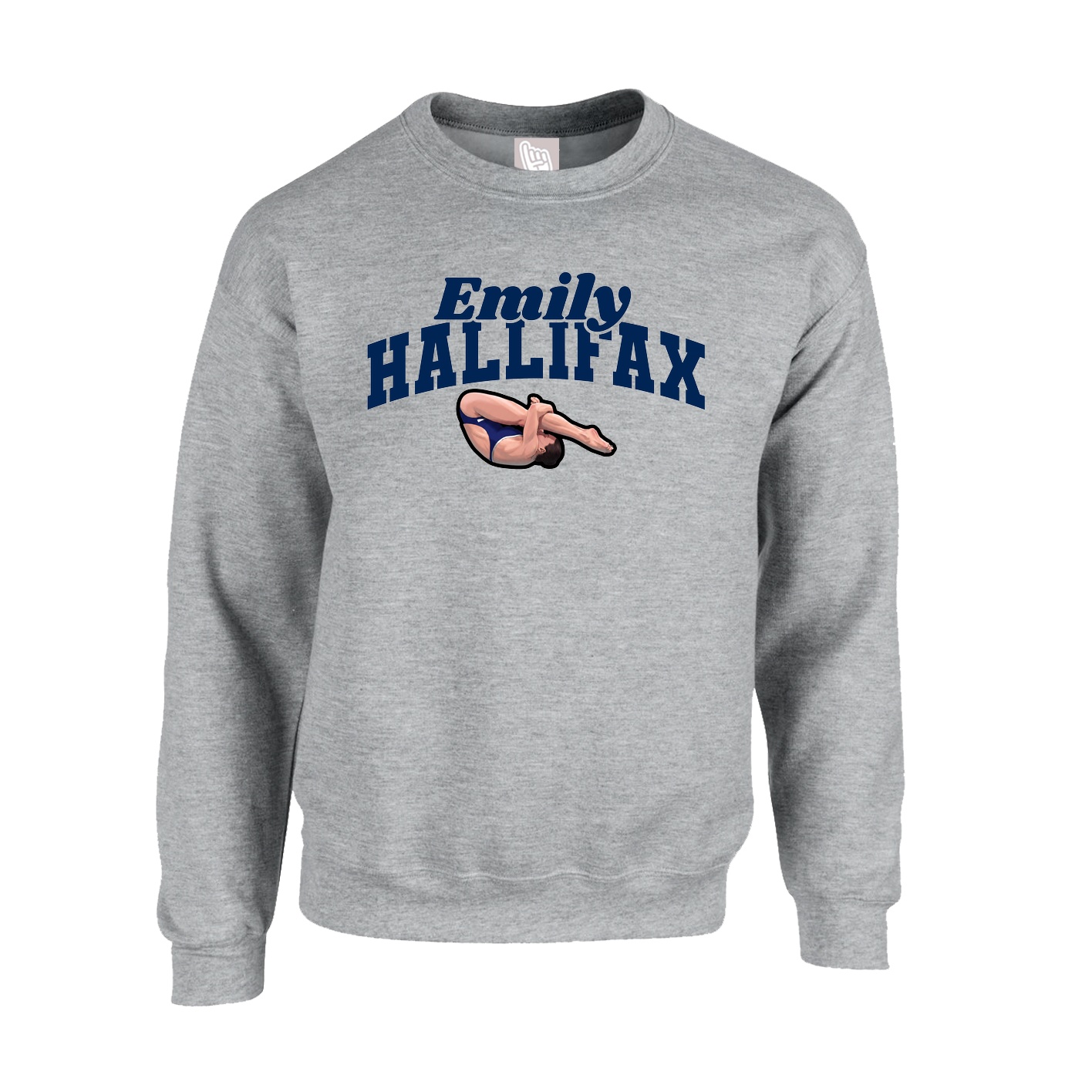 Fleece Crew — Signature Arch in Grey