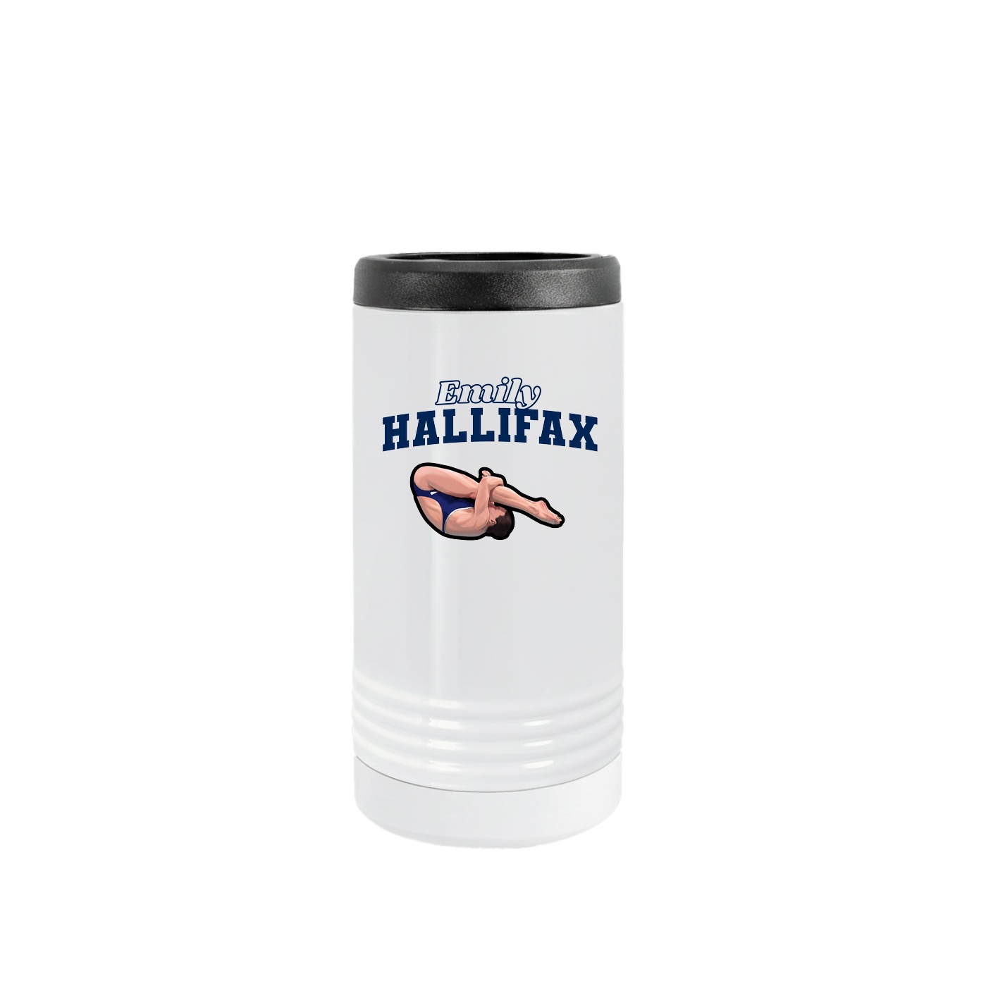 Slim Beverage Holder — Name Arch in White