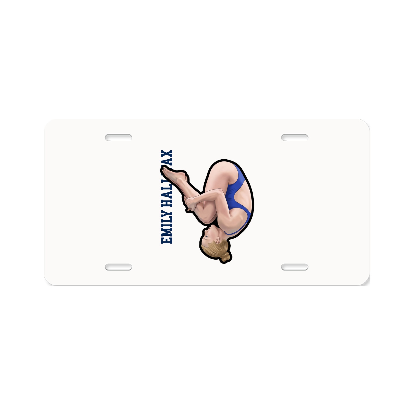 License Plate — Name Vertical in Classic