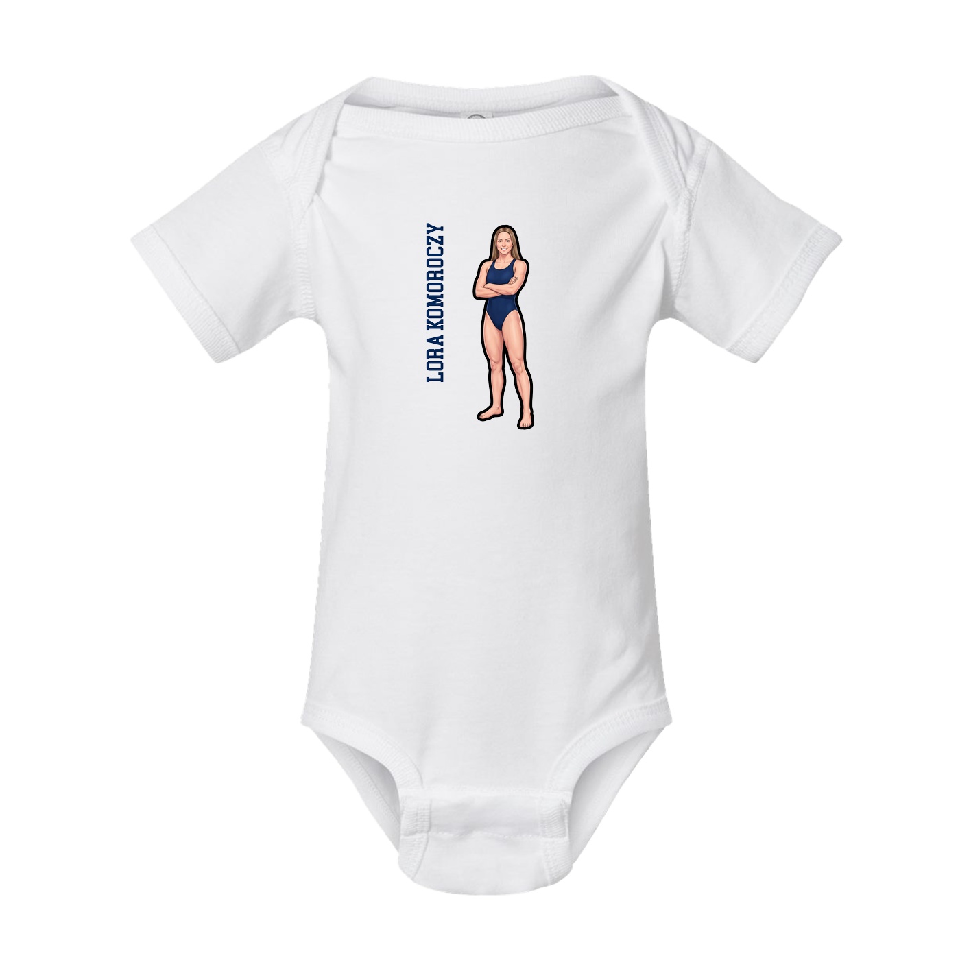 Baby Onesie — Name Vertical in White