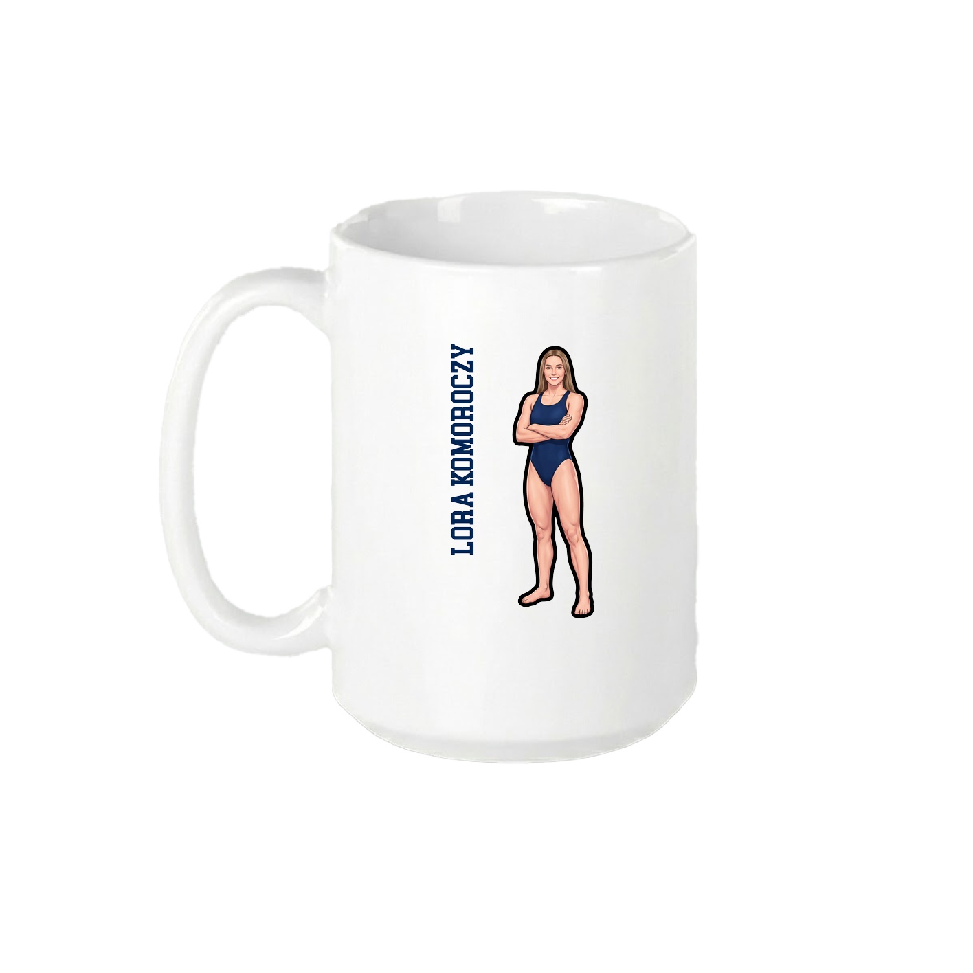 15oz Coffee Mug — Name Vertical in White