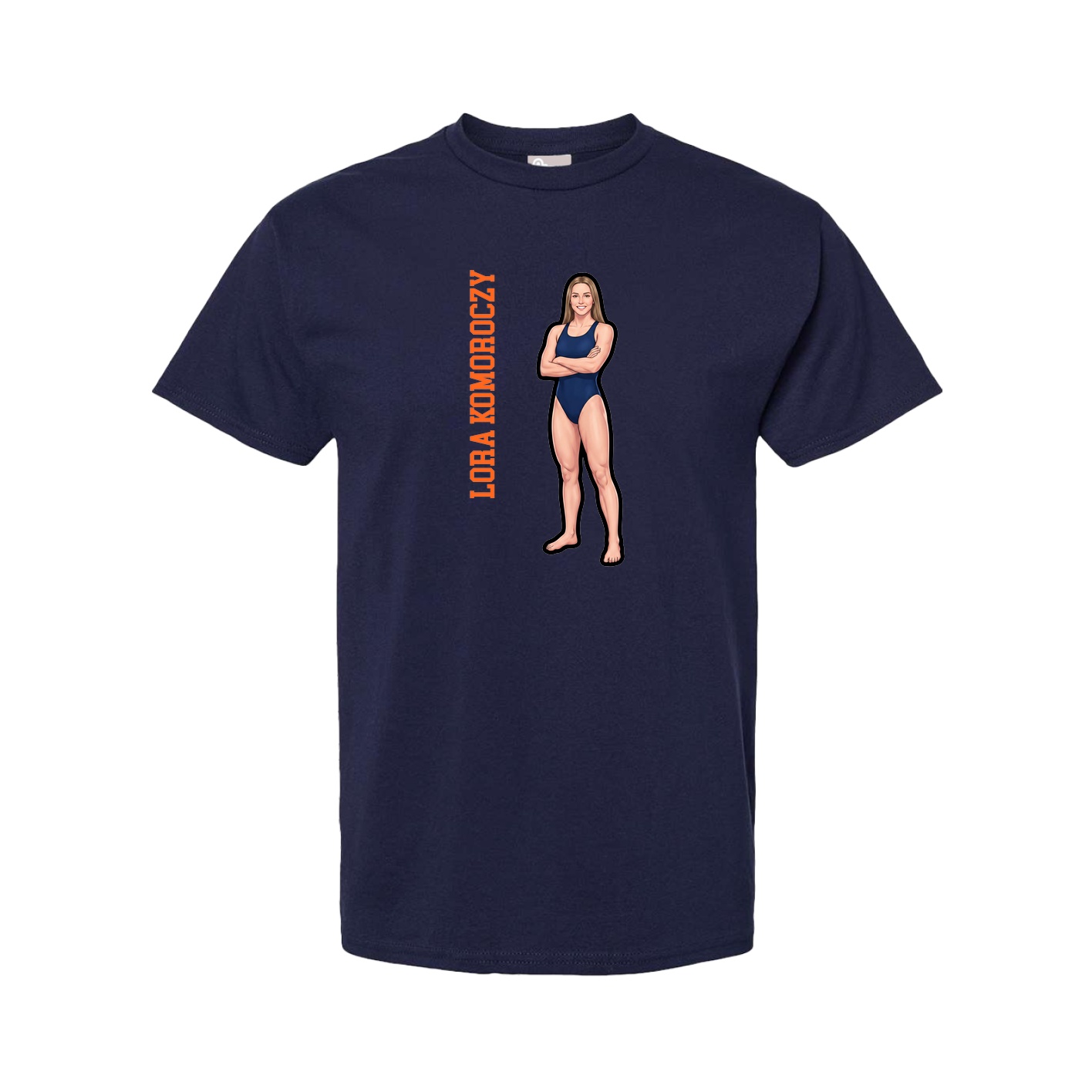 Tee — Name Vertical in Navy