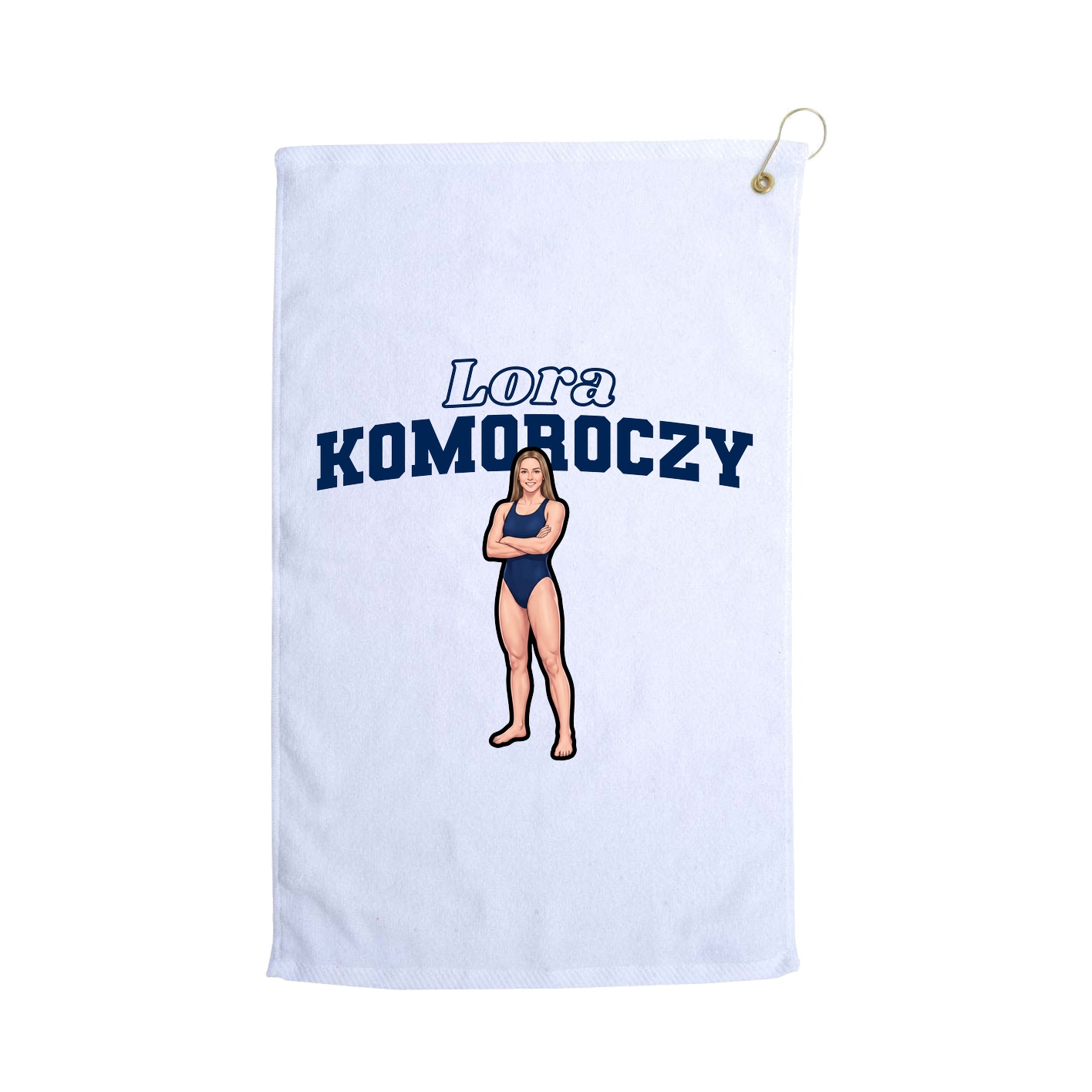 Golf Towel — Name Arch in White