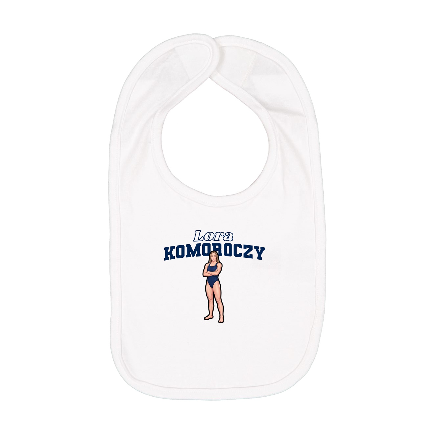Infant Bib — Name Arch in White