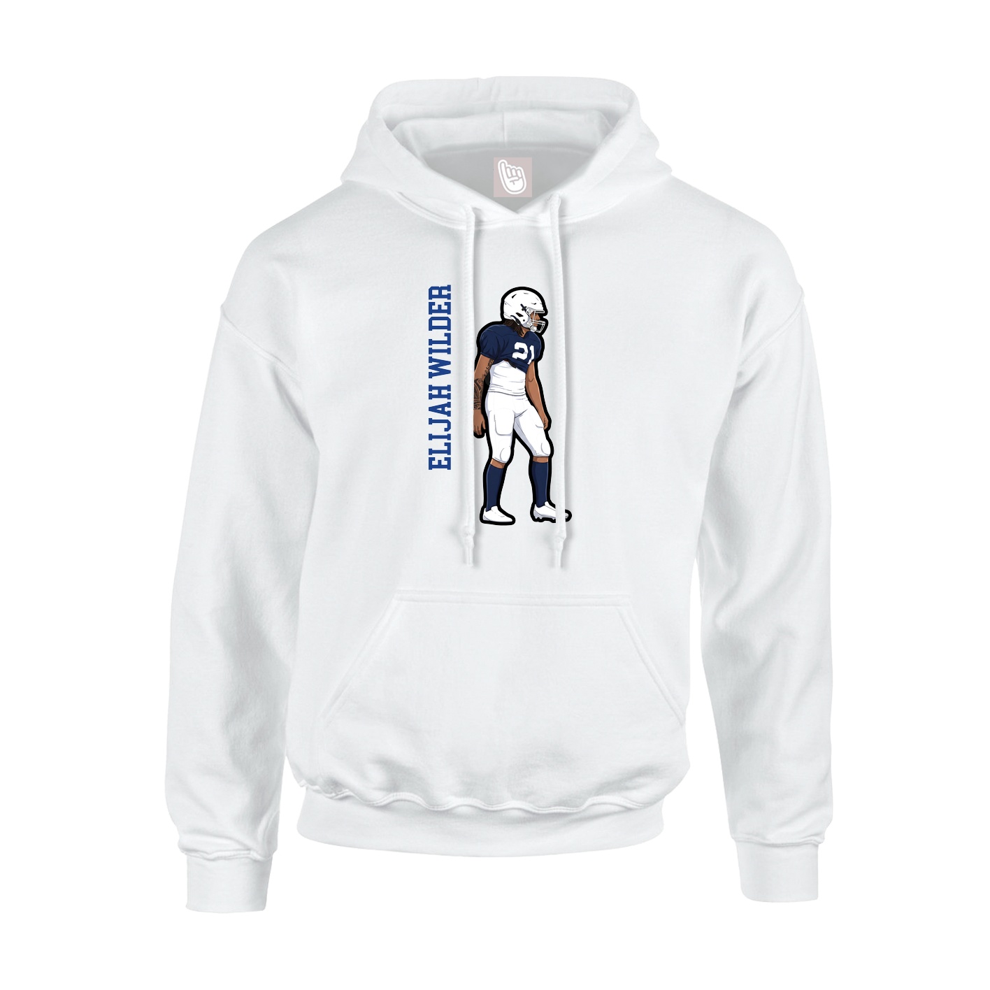 Youth Hoodie — Name Vertical in White