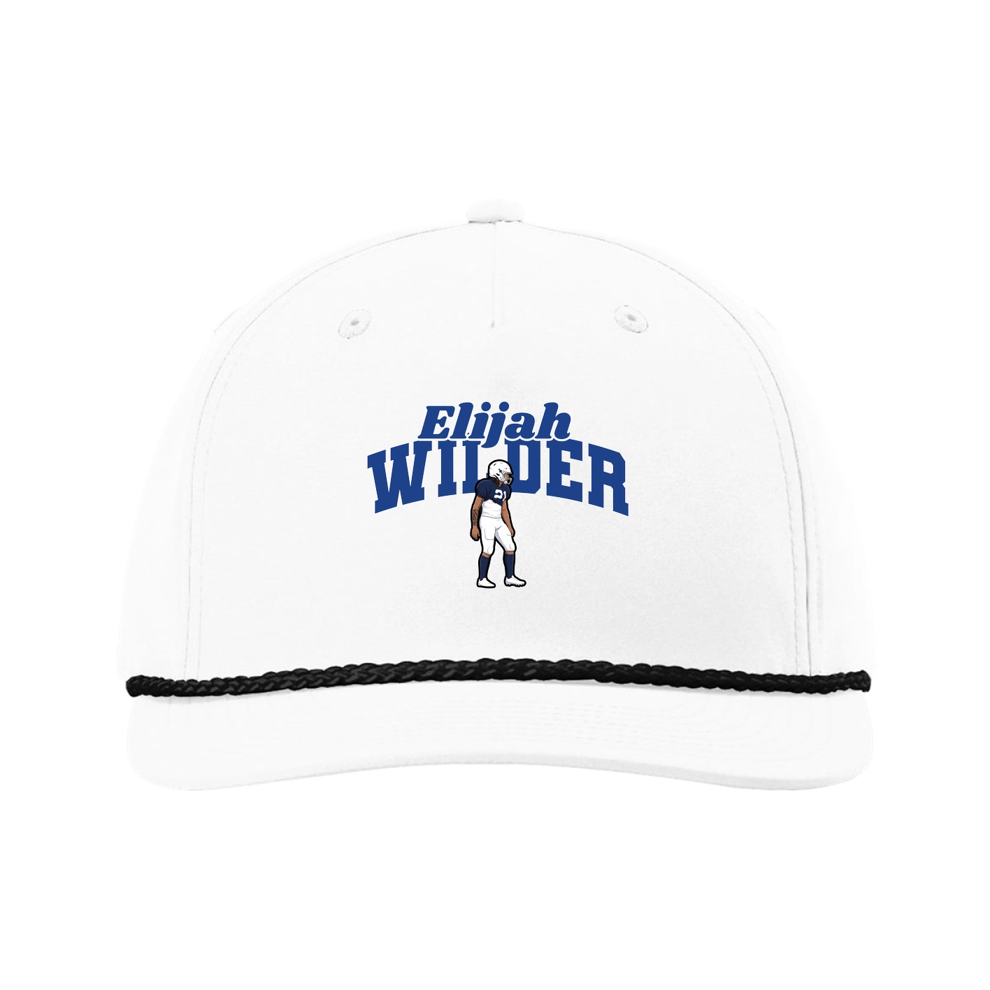 Five-Panel Classic Rope Cap — Signature Arch in White