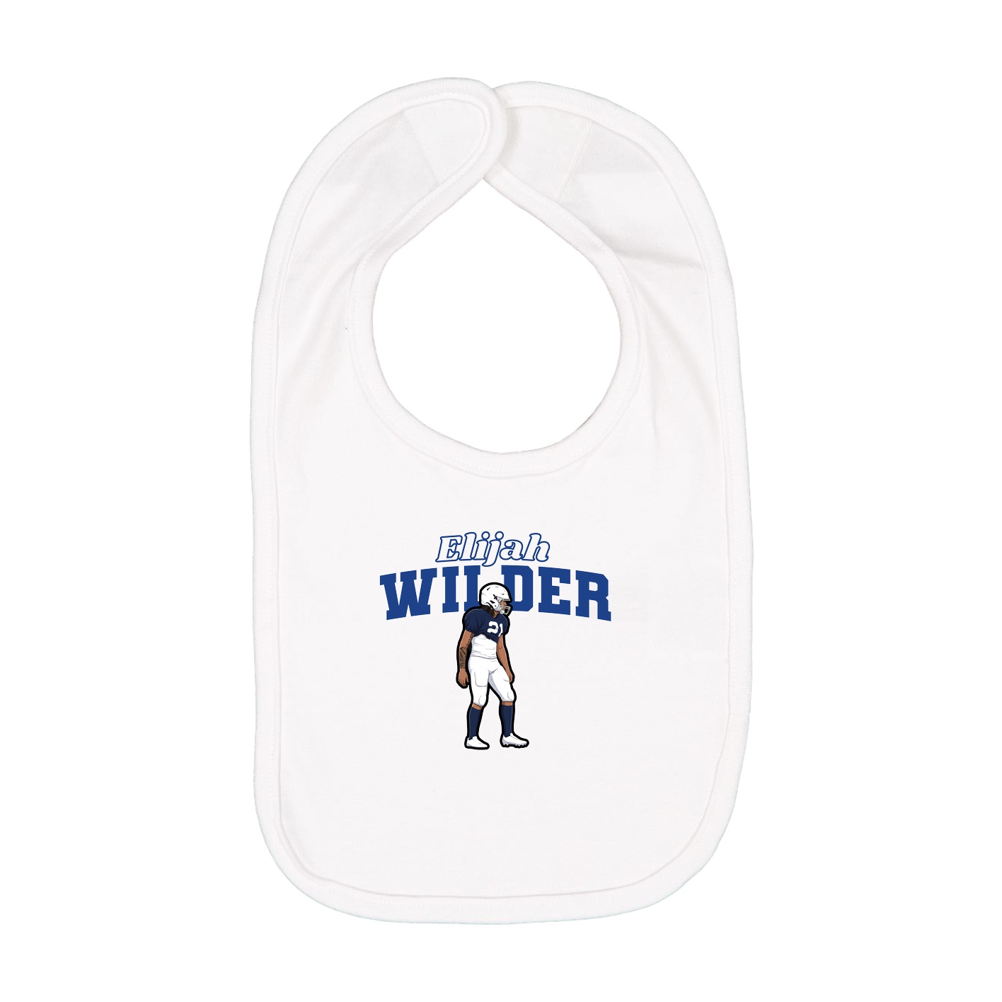 Infant Bib — Name Arch in White