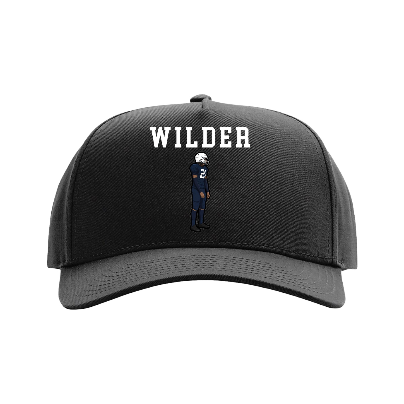 Full Fabric Five-Panel Champ Cap — Shirsey in Black