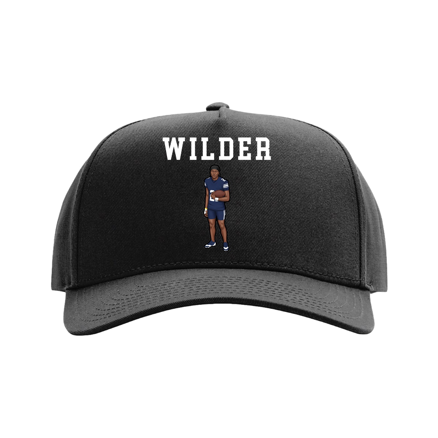 Full Fabric Five-Panel Champ Cap — Shirsey in Black