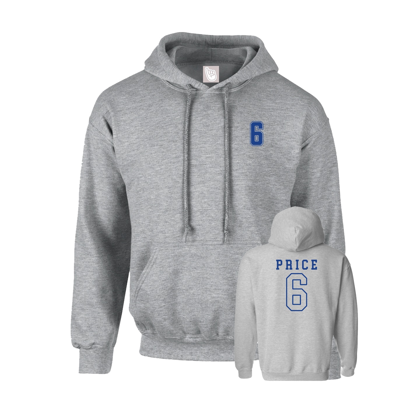 Hoodie — Chest Back in Grey