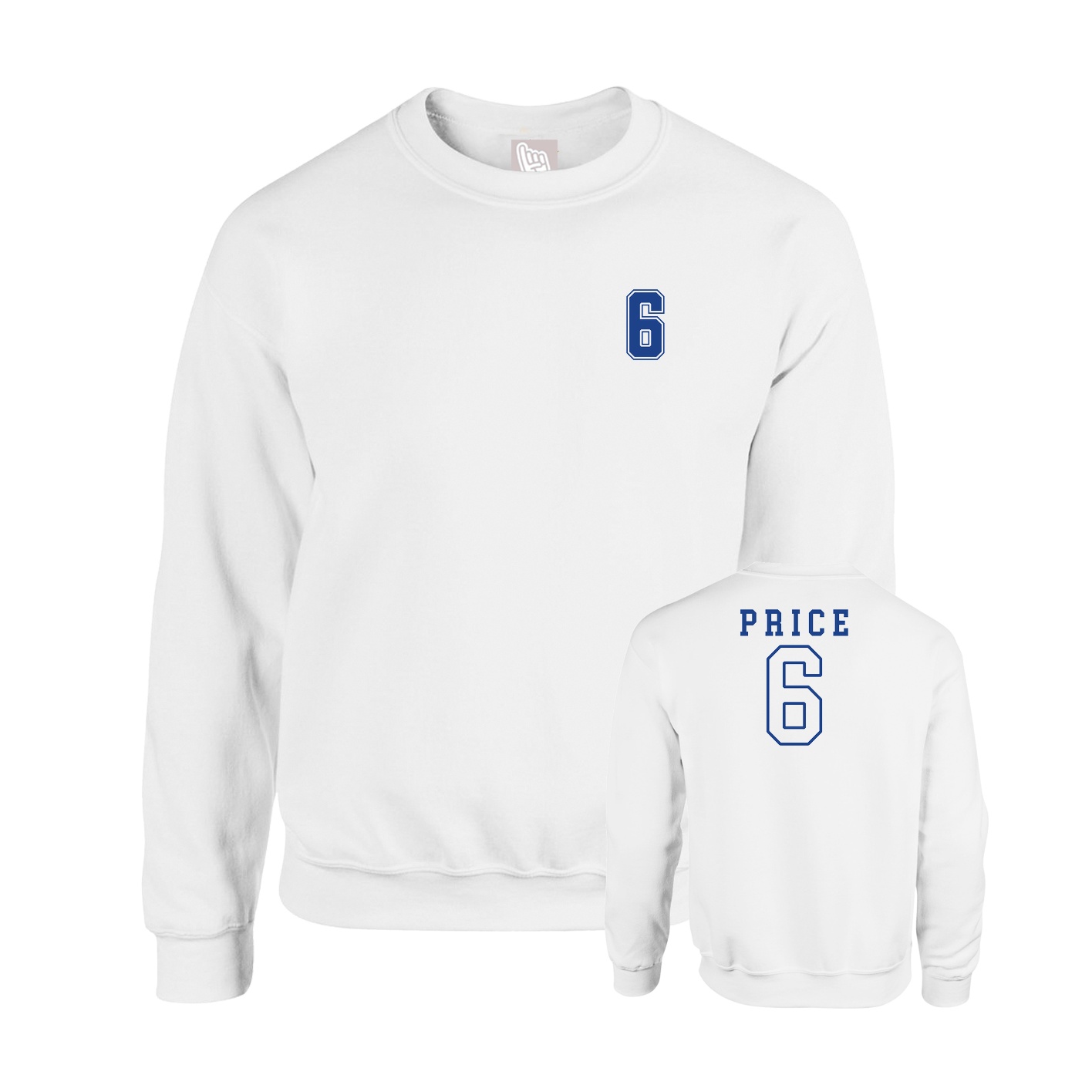 Fleece Crew — Chest Back in White