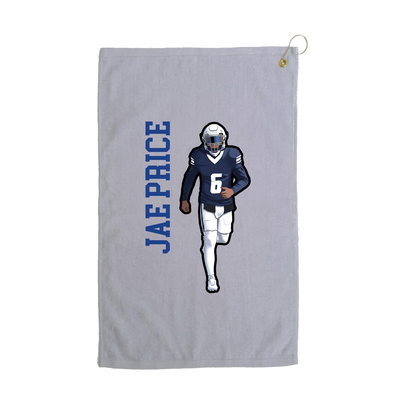 Golf Towel — Name Vertical in Grey