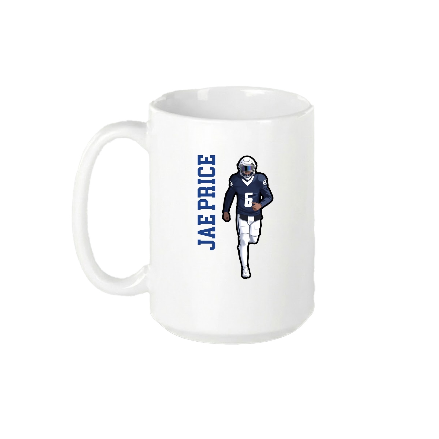 15oz Coffee Mug — Name Vertical in White