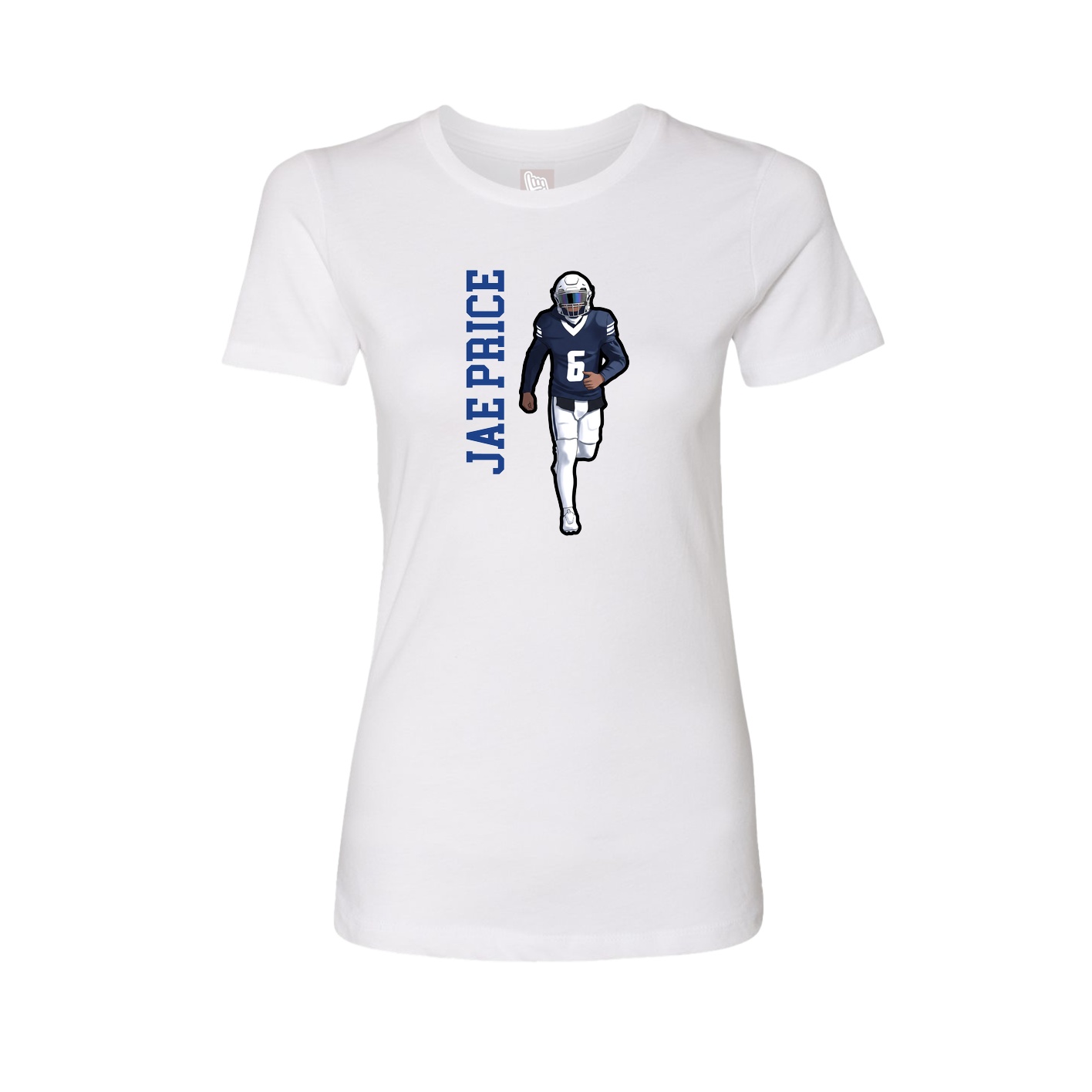 Fitted Women's Tee — Name Vertical in White