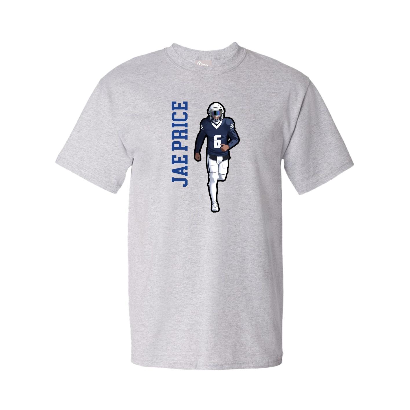 Youth Tee — Name Vertical in Grey