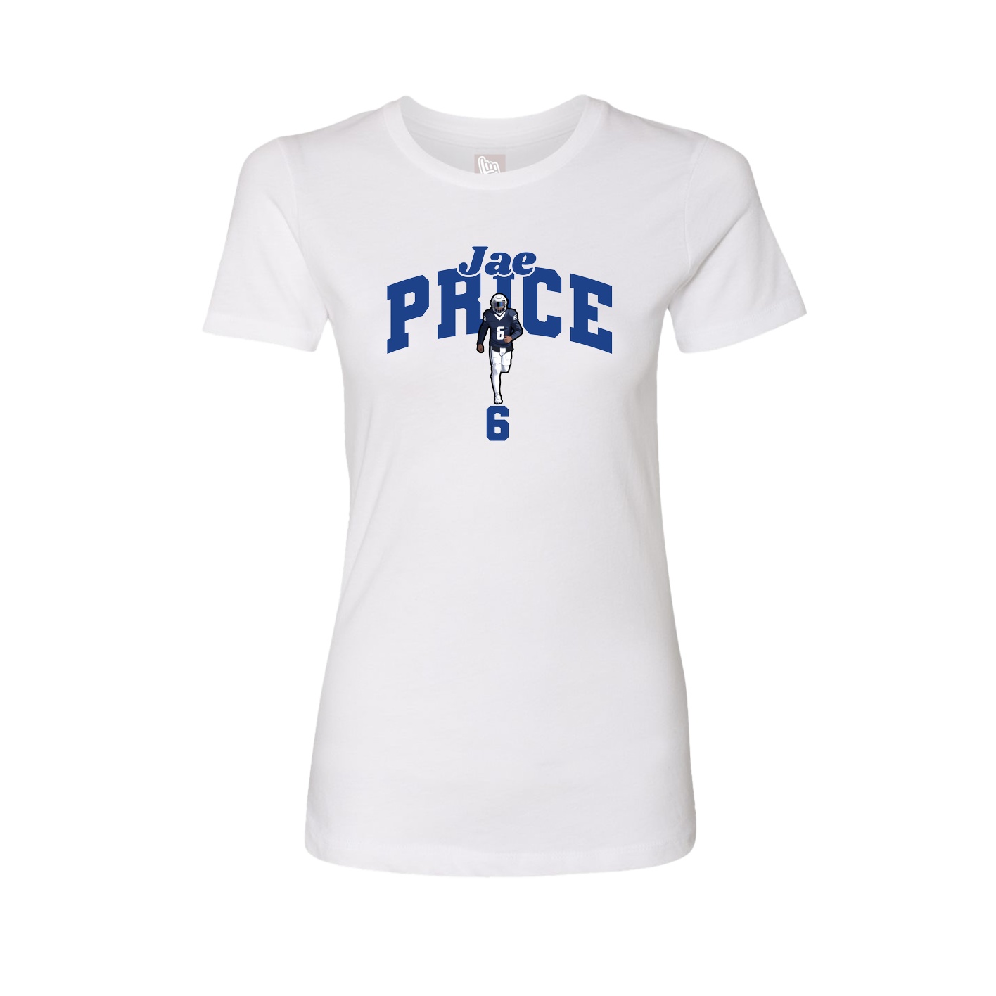 Fitted Women's Tee — Signature Arch in White