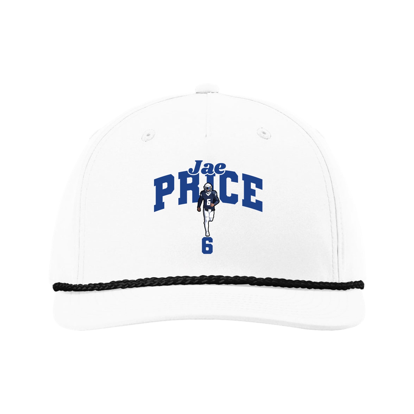 Five-Panel Classic Rope Cap — Signature Arch in White