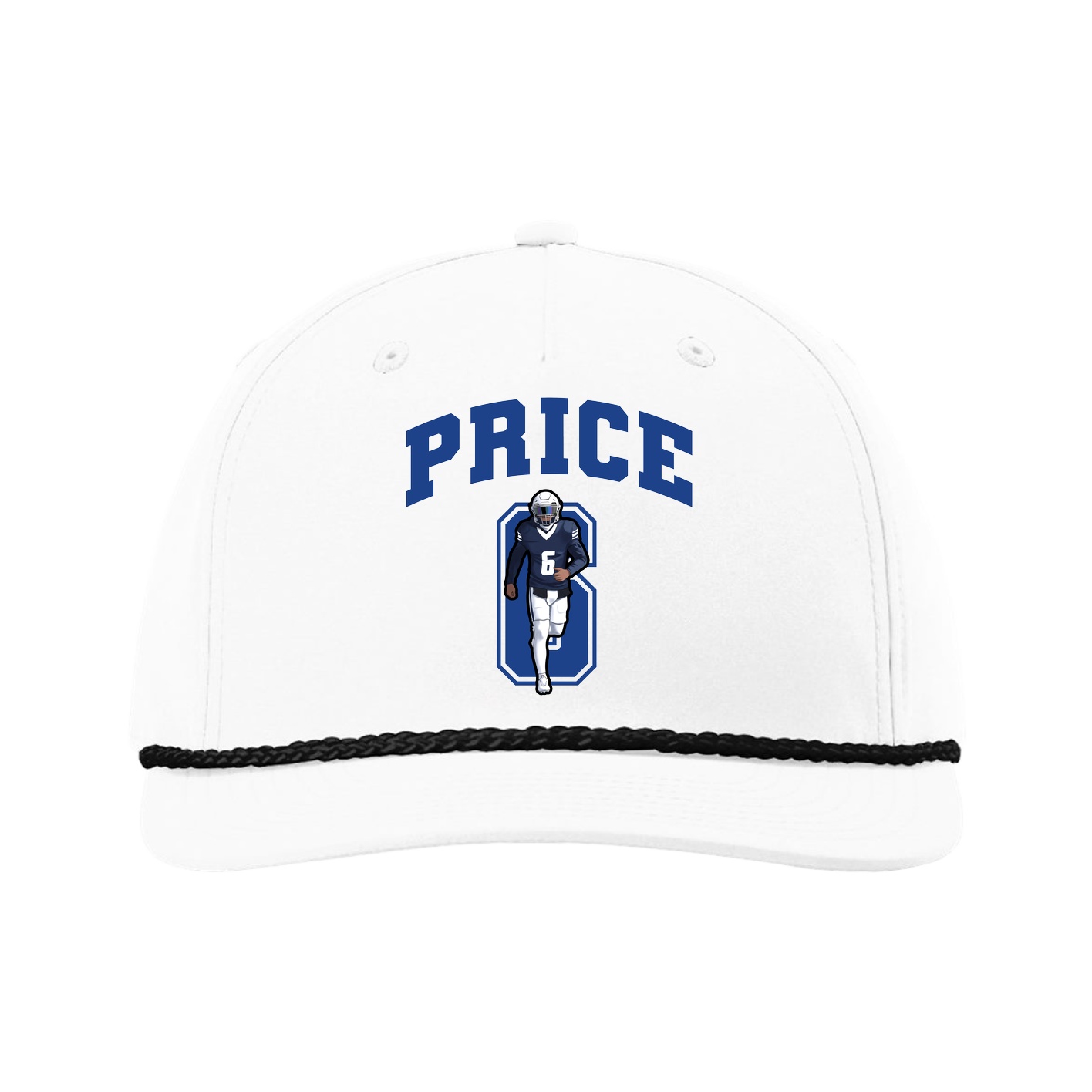 Five-Panel Classic Rope Cap — Number in White