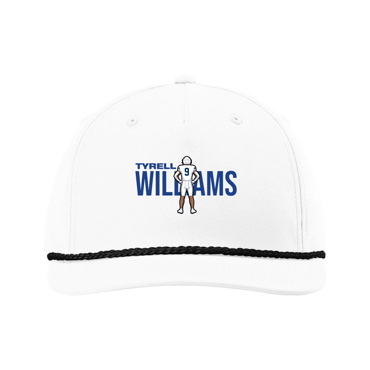 Five-Panel Classic Rope Cap — Player Name in White