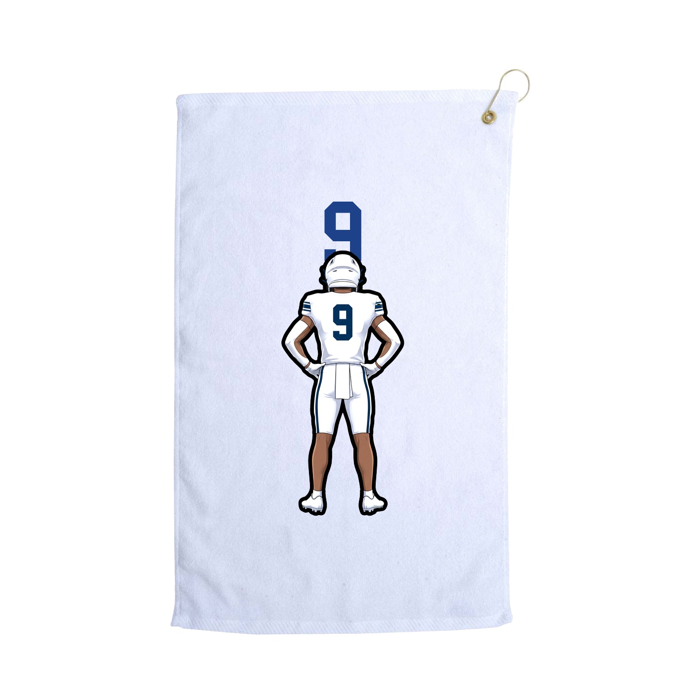 Golf Towel — Number Top in White