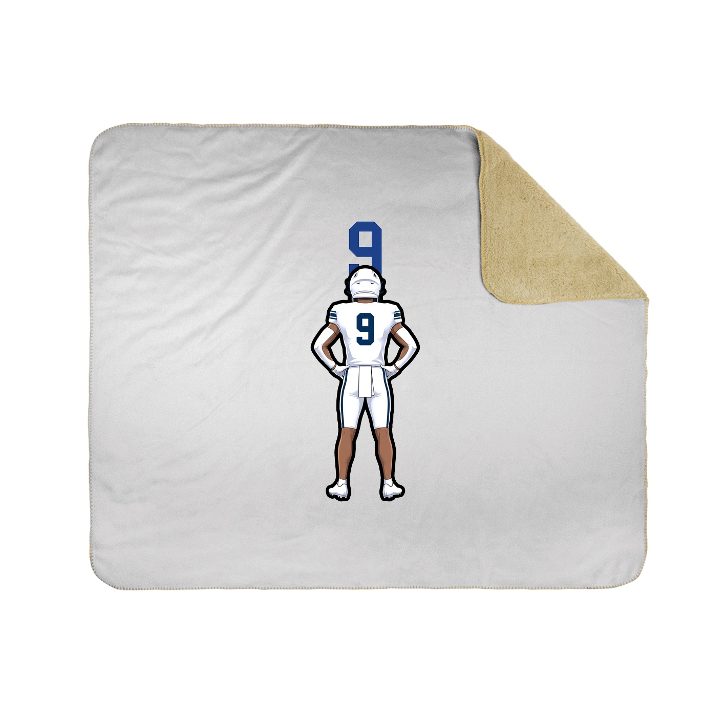 Throw Blanket — Number Top in White