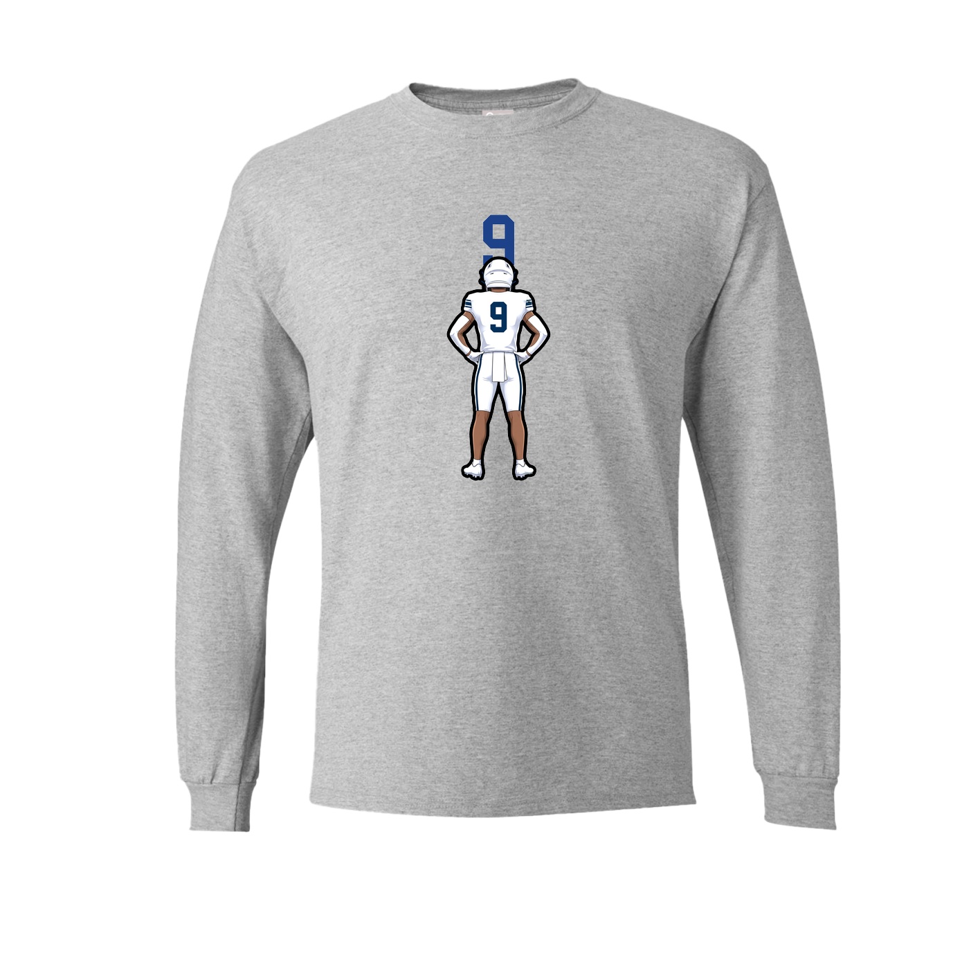 Long Sleeve Tee — Number Top in Grey