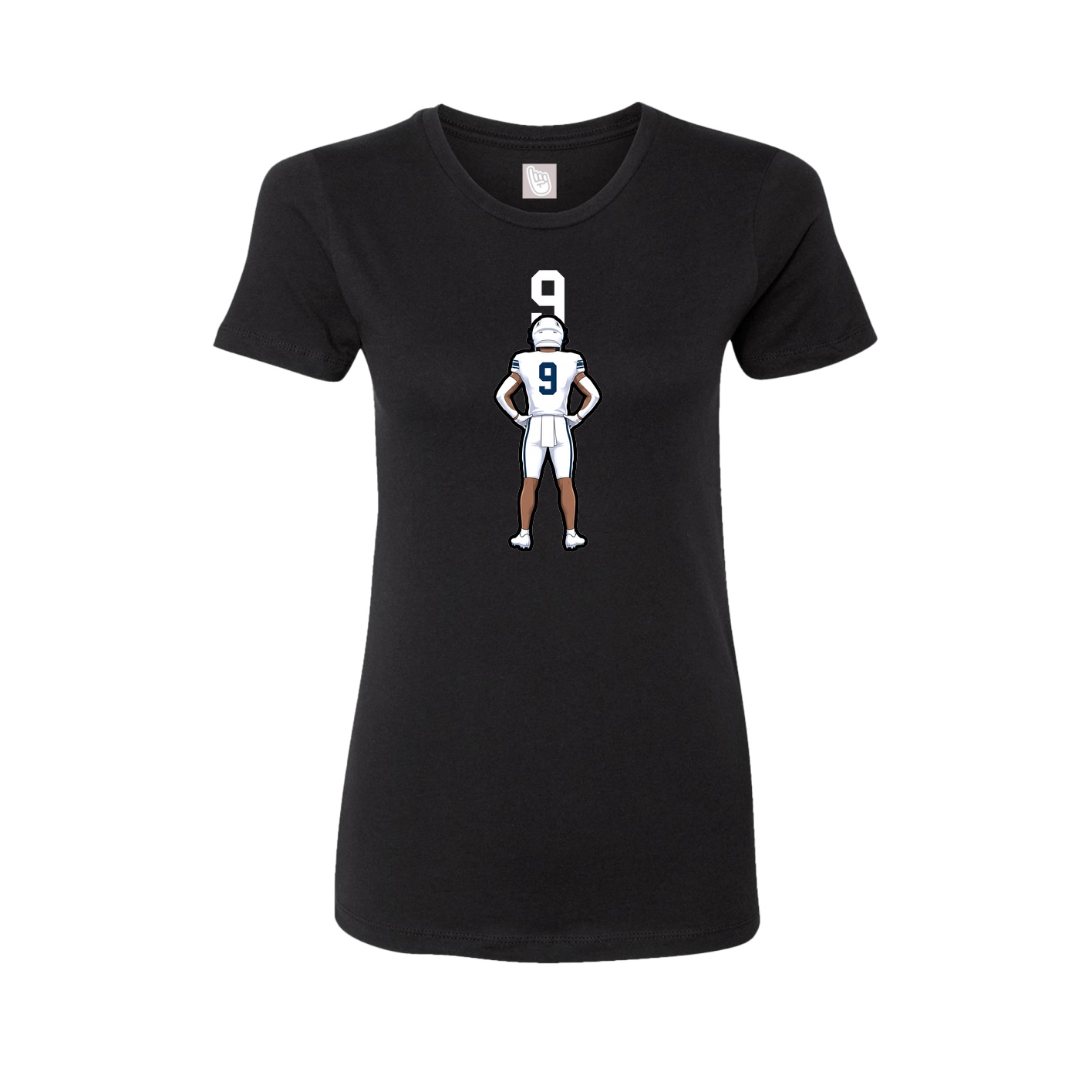 Fitted Women's Tee — Number Top in Black
