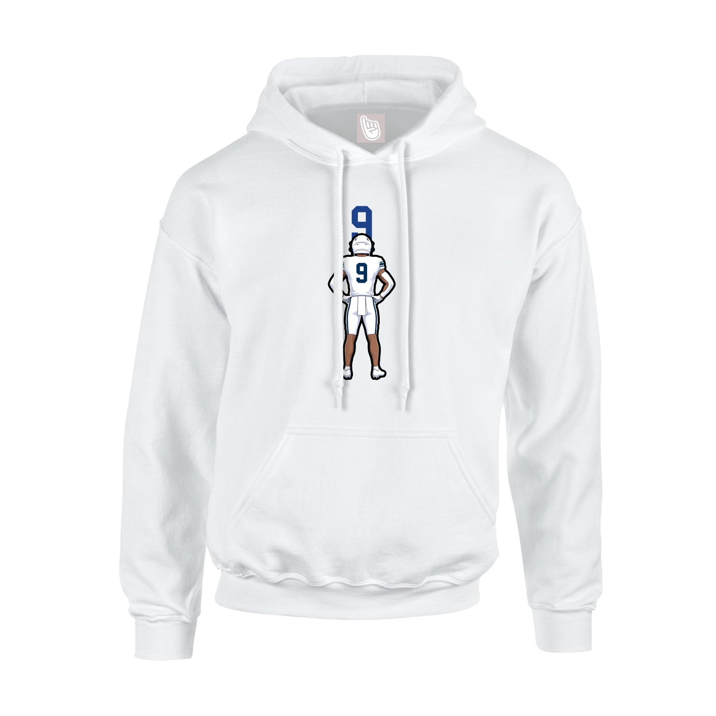 Youth Hoodie — Number Top in White