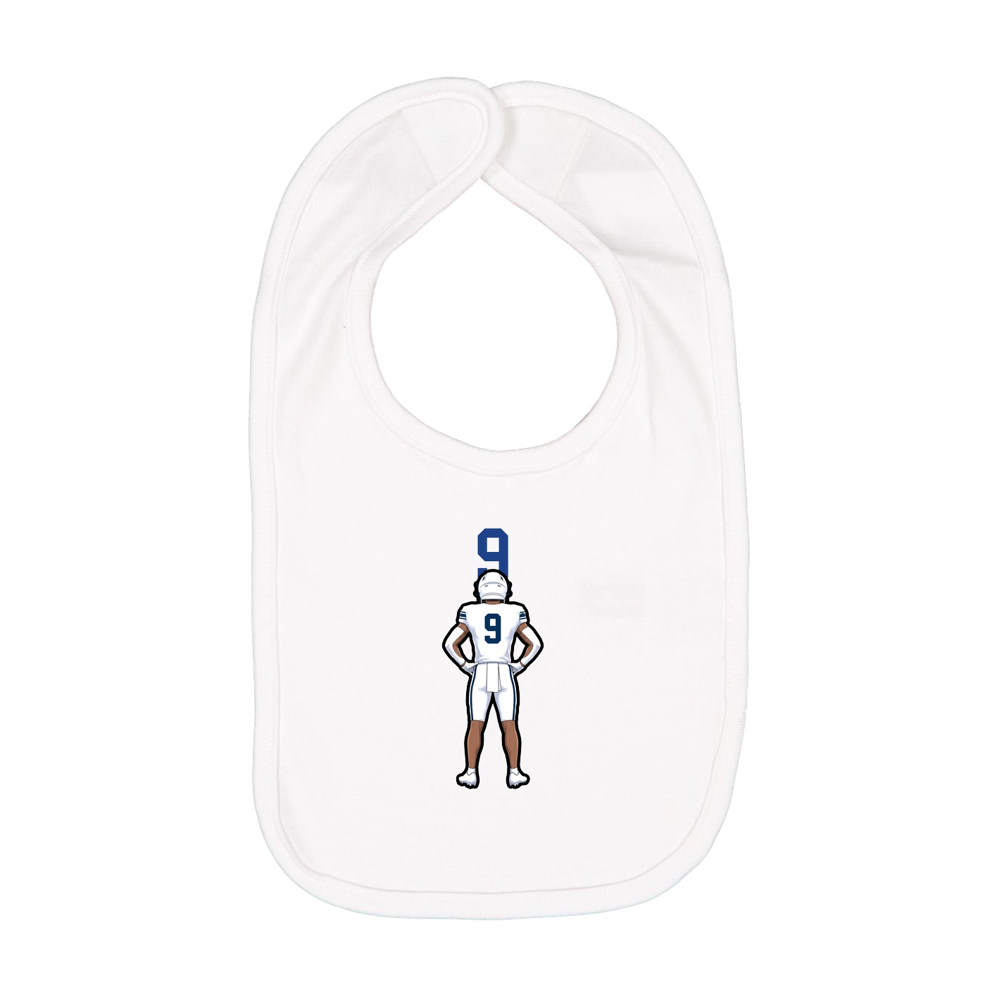 Infant Bib — Number Top in White