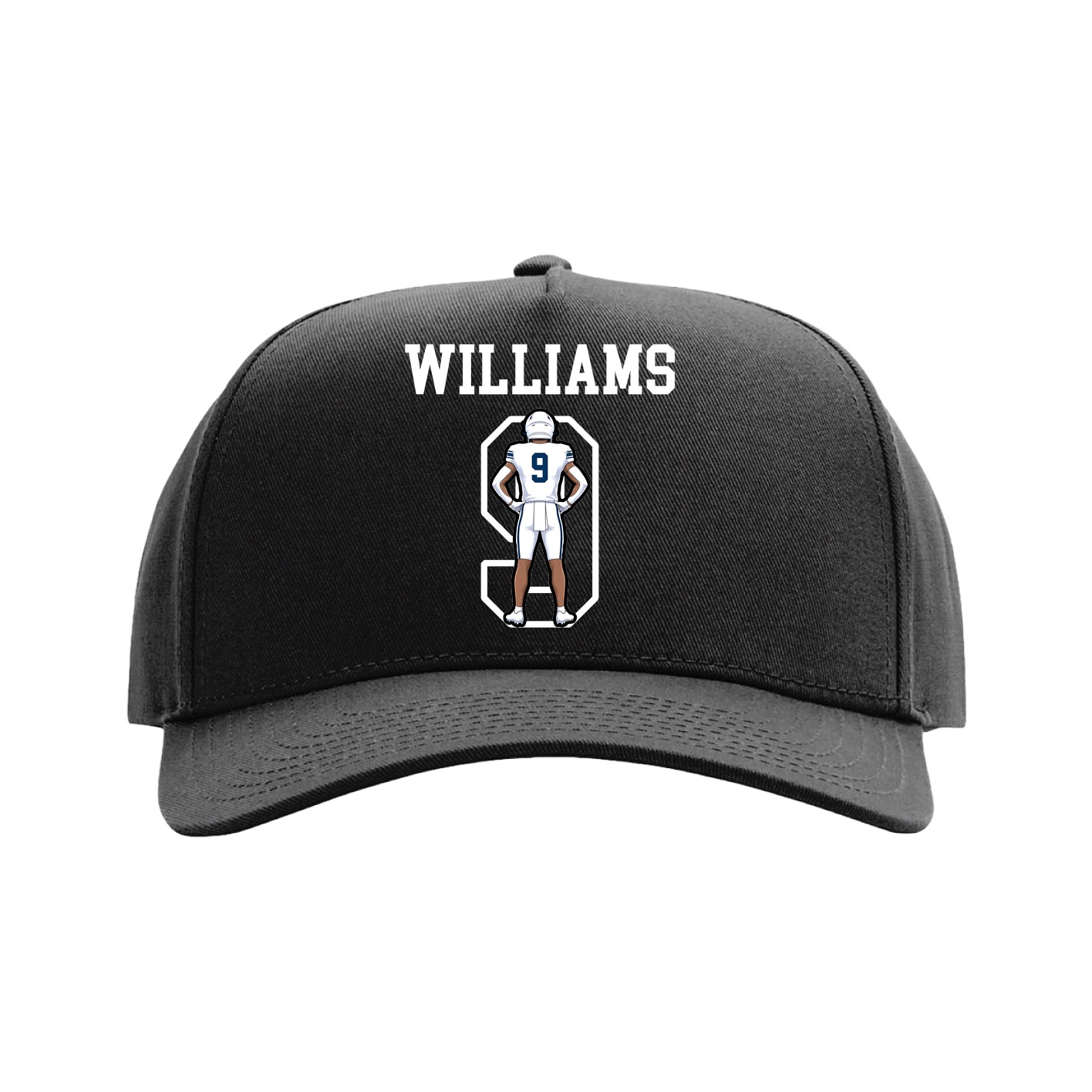 Full Fabric Five-Panel Champ Cap — Shirsey in Black